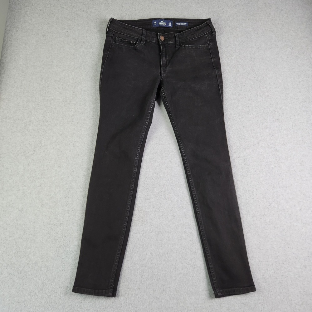 Hollister Jeans Women 11R Black Denim Low-Rise Super Skinny Classic Fit Stretch